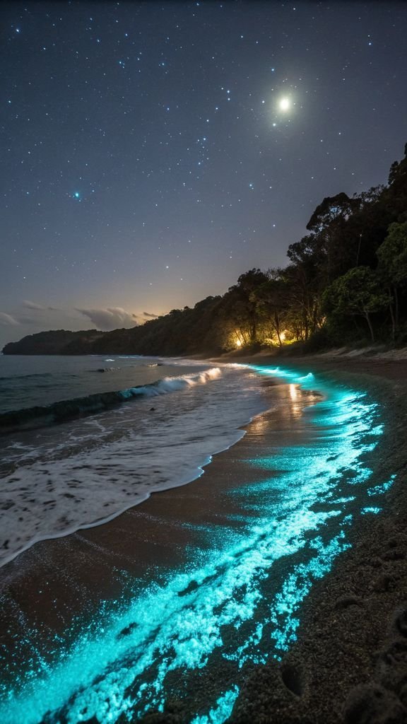 **Glowing Ocean Breeze - Idea 1 **Glowing Ocean Breeze - Bioluminescent Beaches You Must See in Costa Rica design idea